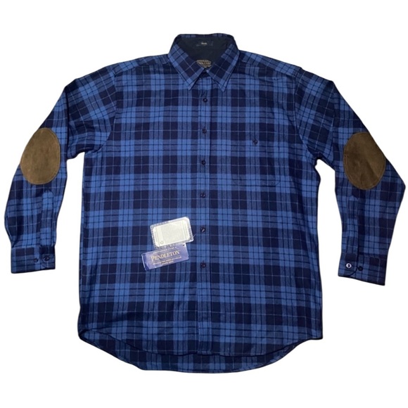 Pendleton TRAIL Elbow Patch Mens Shirt 100% Wool